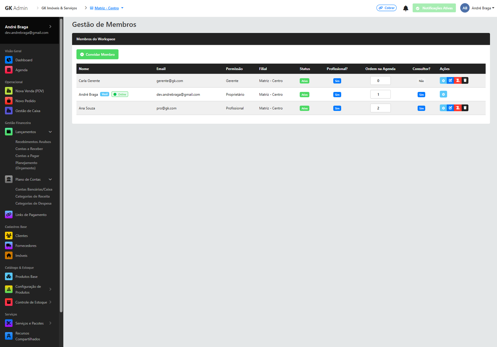 Acesso de Consultores Financeiros